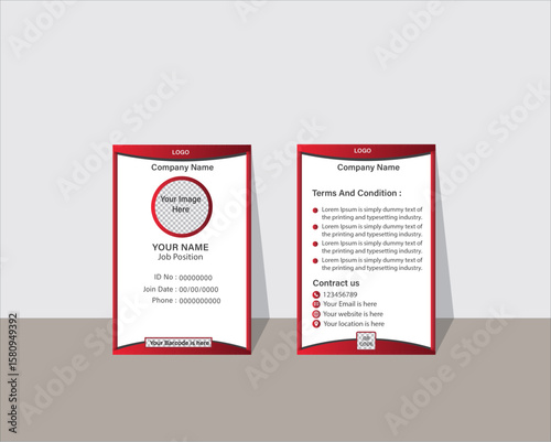 Professional ID Card Template | Corporate, Event, Employee Badge Design Print and Digital use
