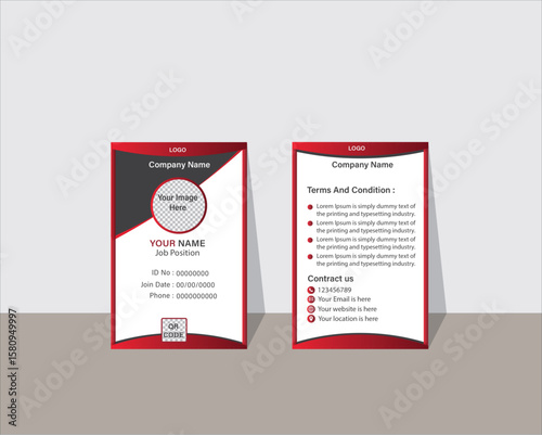 Professional ID Card Template | Corporate, Event, Employee Badge Design Print and Digital use
