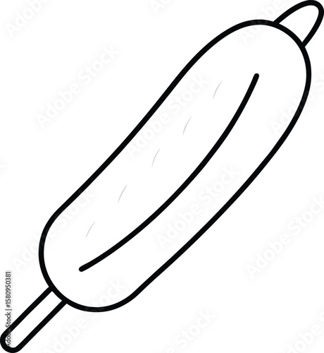 corn dog hand drawn sketch on white background