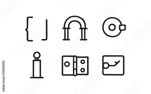 hand drawn cute doodle style isolated end bracket collar end span arch end circuit terminator end boundary post end pivot hinge end relay latch