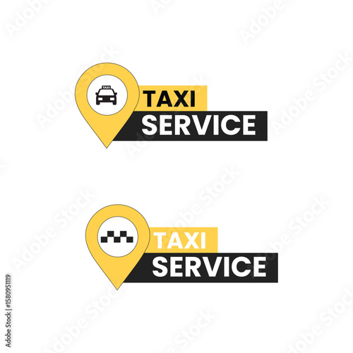 taxi service logo design in yellow and black colour