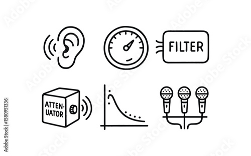 hand drawn cute doodle style isolated echo reverberation algorithm echo voice feedback loop echo harmonic filter echo signal attenuator echo dispersion curve echo microphone array