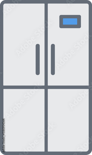 retro refrigerator isolated on white