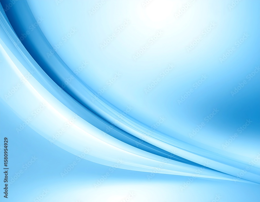 Obraz premium Soft blue flowing curves