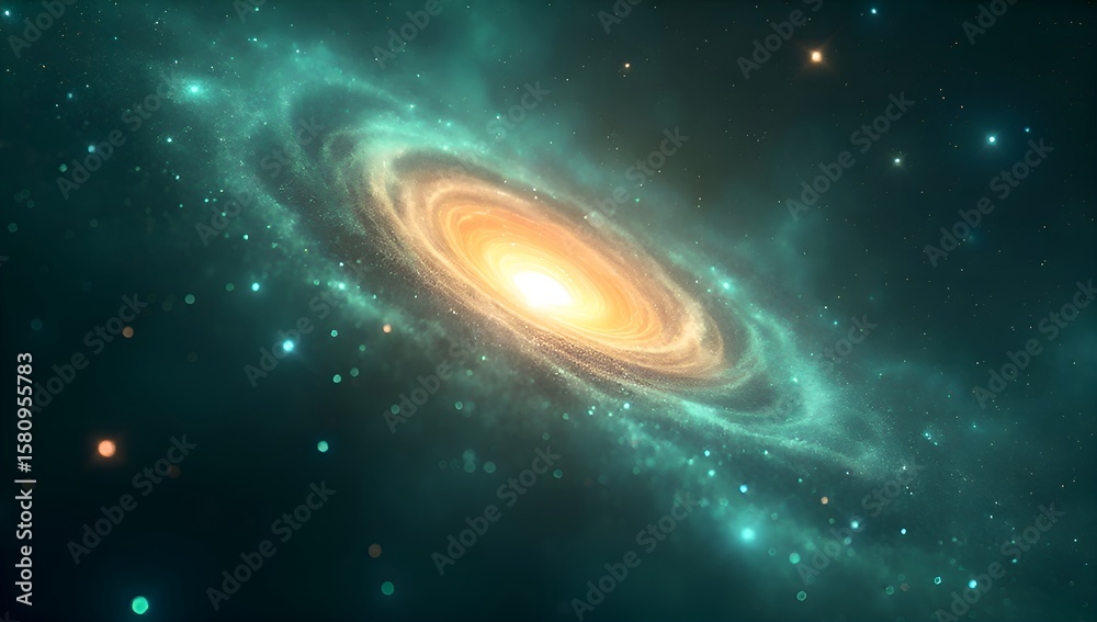 Naklejka premium Pulsating Quasar in Minimalist Cosmic Void 8K