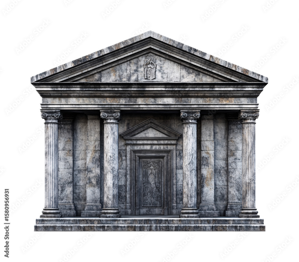 Fototapeta premium Mausoleum for Memorials and Architectural Structures - Isolated on White Background