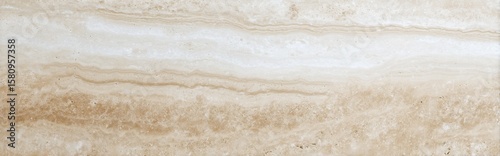 Offset travertine tile layout with natural beige tones in top-down perspective