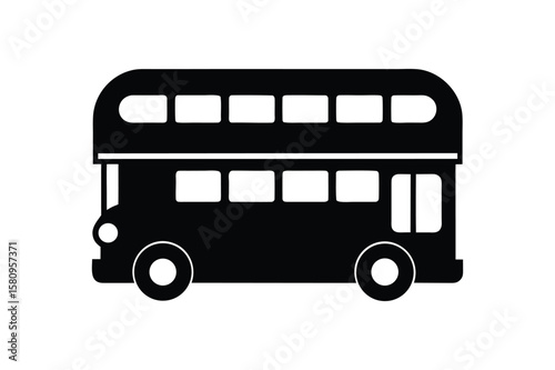 A double decker bus silhouette vector art illustartion
