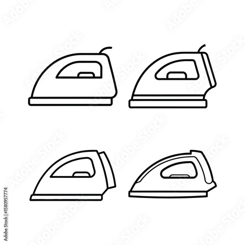 A set of iron line art vector illustration