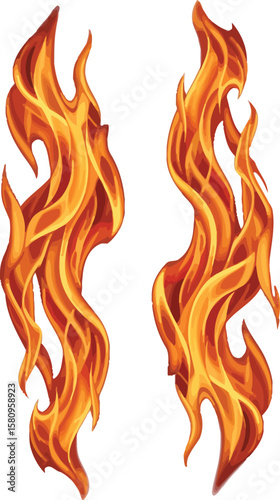 Inferno blaze design: a fiery orange and yellow flame element for your next vector illustration