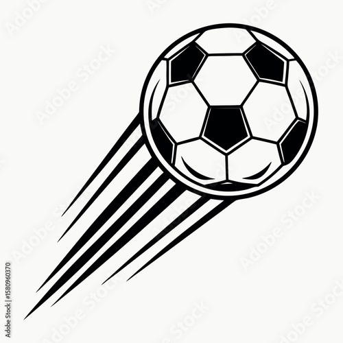 Dynamic soccer ball motion silhouette