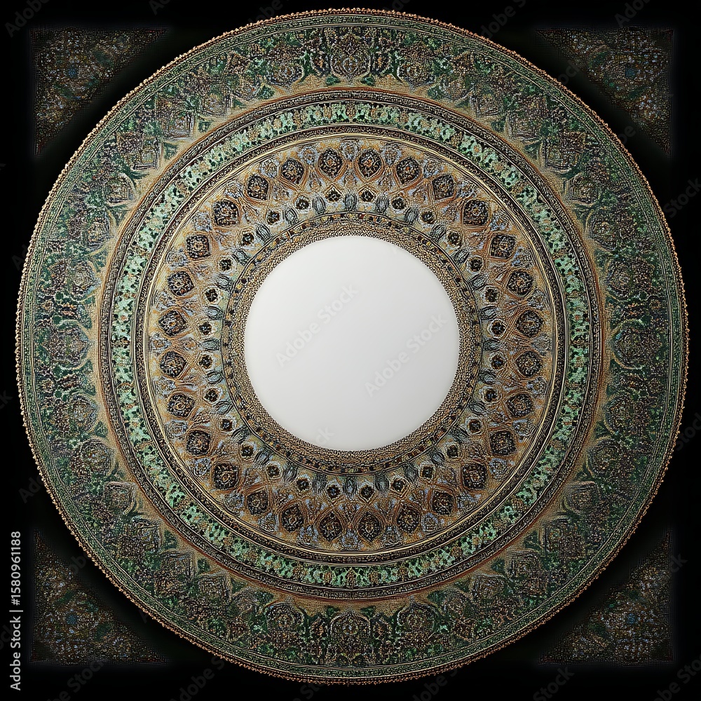 Fototapeta premium Ornate circular ceiling medallion design