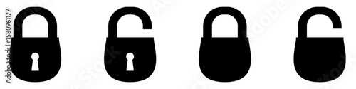 lock vector icon set. open or closed illustration sign collection. door symbol. unlock logo.