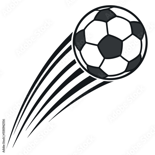 Dynamic soccer ball motion silhouette