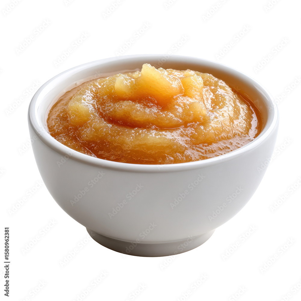 Delicious homemade applesauce served in a white bowl, perfect for desserts or side dishes at any meal Delicious homemade applesauce served in a white bowl, perfect for desserts or side dishes at any meal