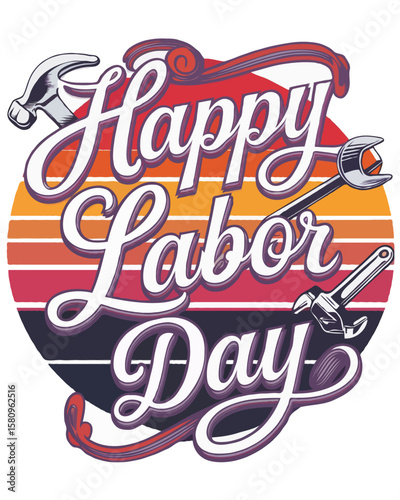 USA Labor Day Typography Tees – Creative T-Shirt Design for American Holiday