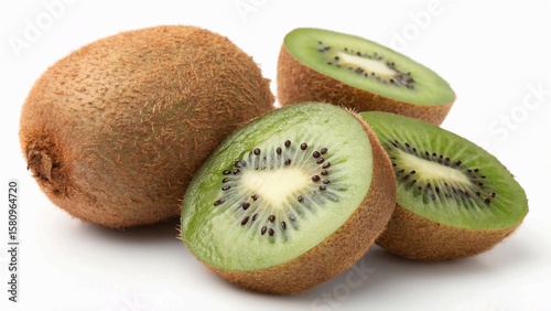 Fresh Kiwi Fruits in a white background 