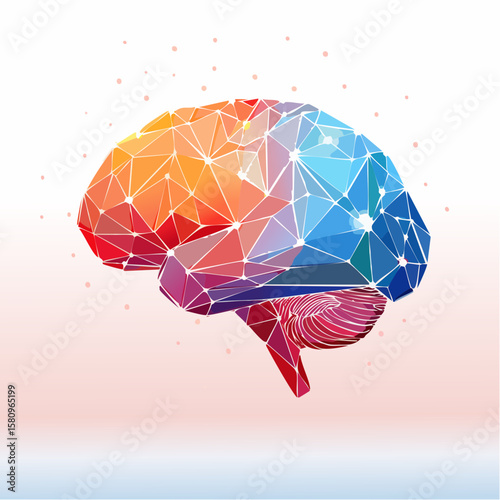 Geometric brain model illustrates advanced artificial intelligence concept