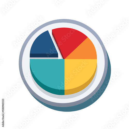 Pie chart presented as an actual pie with slice pulled out on plate