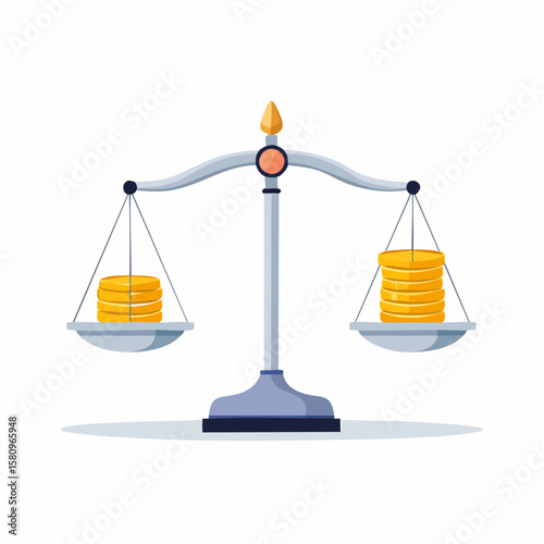 Comparing value a scale balances coins of different amounts