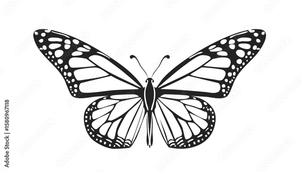 Obraz premium Collection of butterfly silhouette icon vectors in elegant flat style on white background, perfect for nature designs, beauty logos, eco branding, and spring-themed illustrations