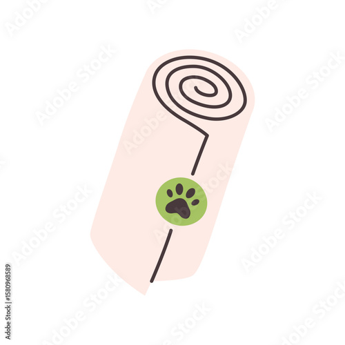 Dog poop bags rolls. Packet for dog poop. Clean up after your dog concept. Pet care, environmental awareness waste disposal. Vector illustration in flat style