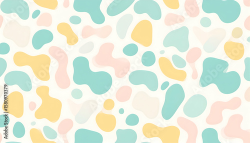 Delicate Pastel Blob Pattern on White Background