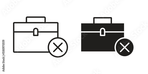 Unemployment icon, outline vector sign, linear and solid style pictogram isolated on white.