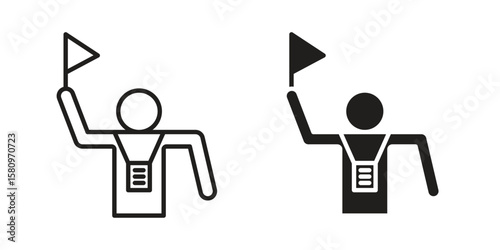 Tourist Guide icon, outline vector sign, linear and solid style pictogram isolated on white.