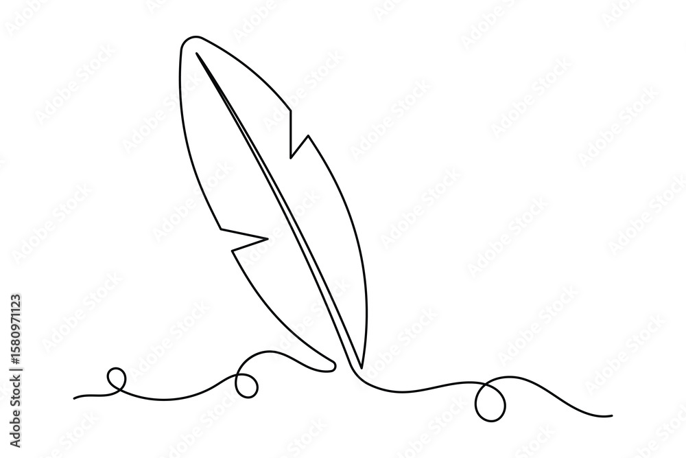 Obraz premium Bird feather simple continuous one line art