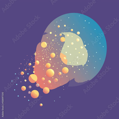 Glowing Particles Abstract Art Softly Blurred Celestial Design