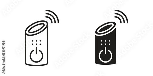 Smart speaker icon, outline vector sign, linear and solid style pictogram isolated on white.