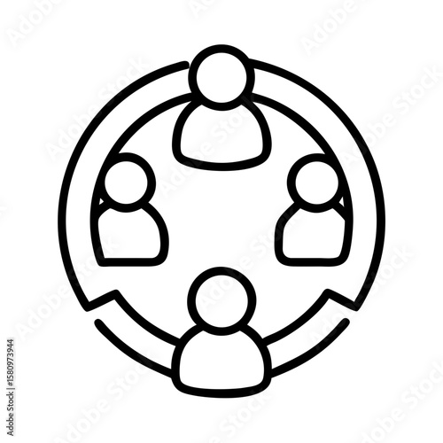 Teamwork collaboration circle people group connection community partnership cooperation network diagram
