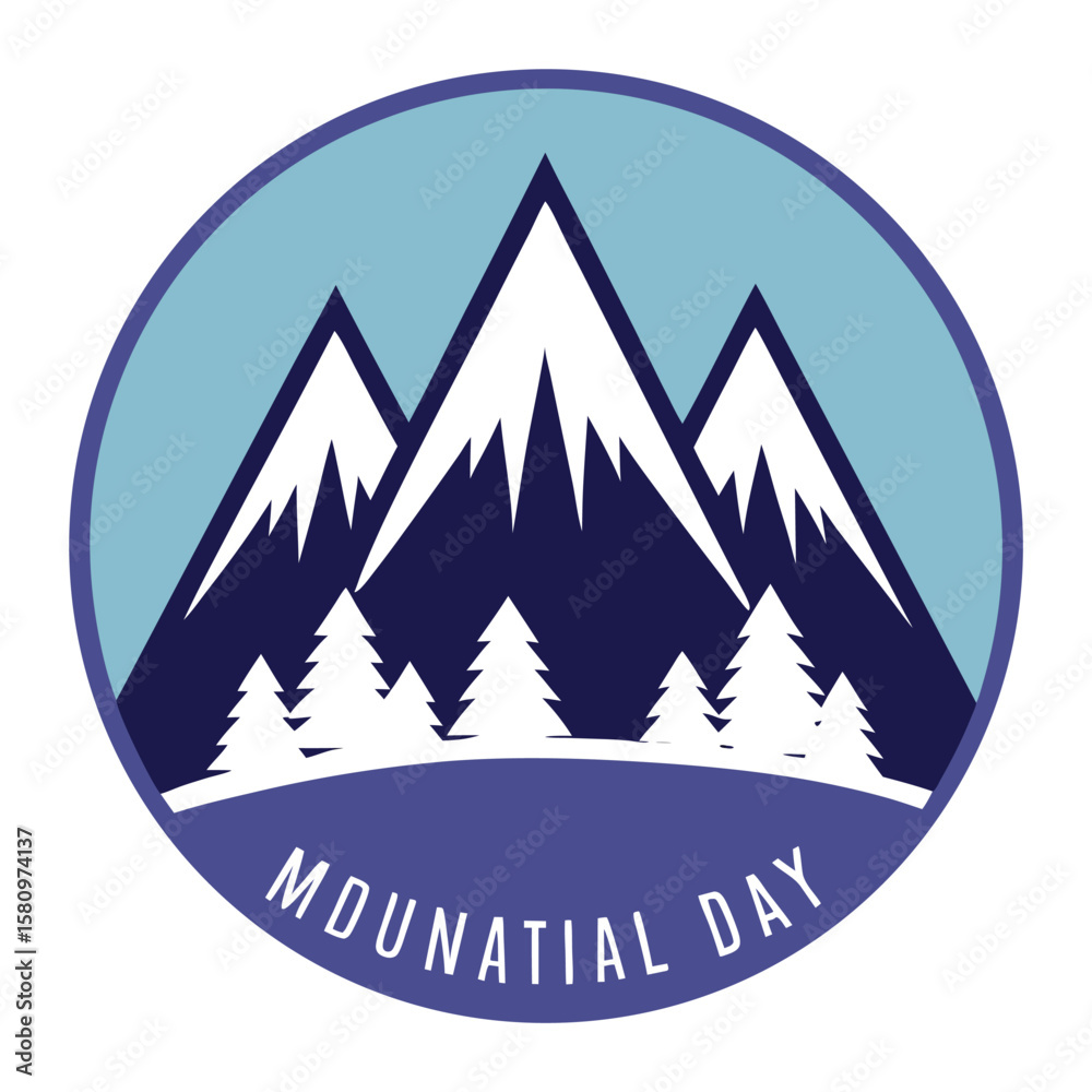 Obraz premium silhouette International Mountain Day on white background 