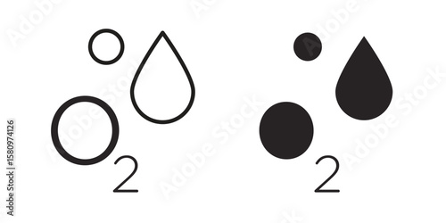 Oxygen O2 icon, outline vector sign, linear and solid style pictogram isolated on white.