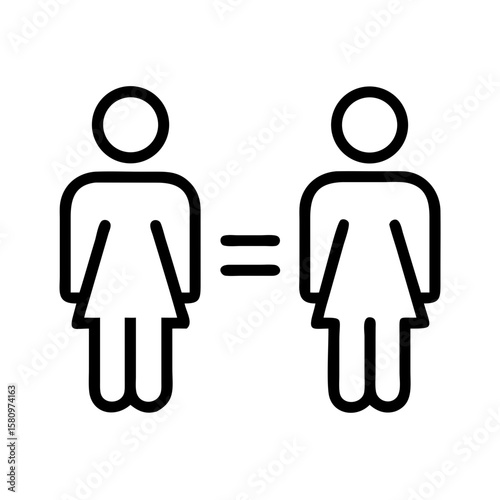 Gender equality symbol icon vector illustration for equal rights and feminism movement design