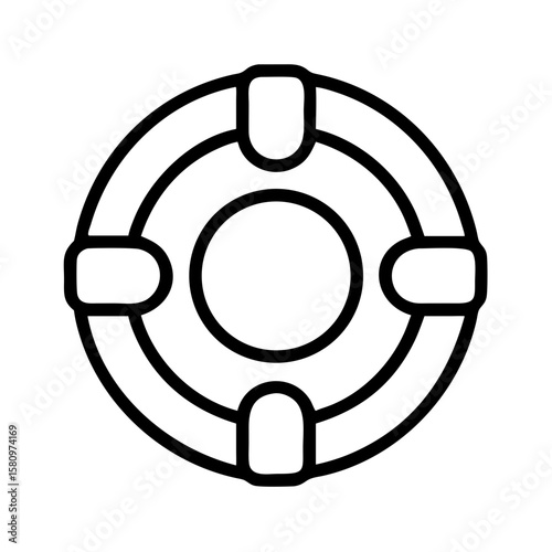 Lifebuoy ring vector icon, safety equipment for water rescue and lifeguard assistance concept design