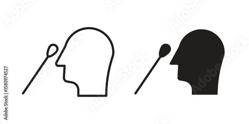 Nasal swab icon, outline vector sign, linear and solid style pictogram isolated on white.