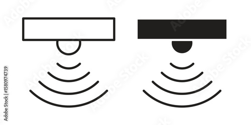Motion sensor icon, outline vector sign, linear and solid style pictogram isolated on white.
