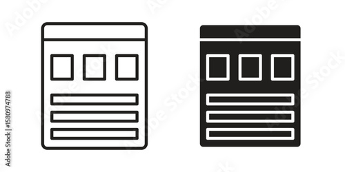 Mood board icon, outline vector sign, linear and solid style pictogram isolated on white.