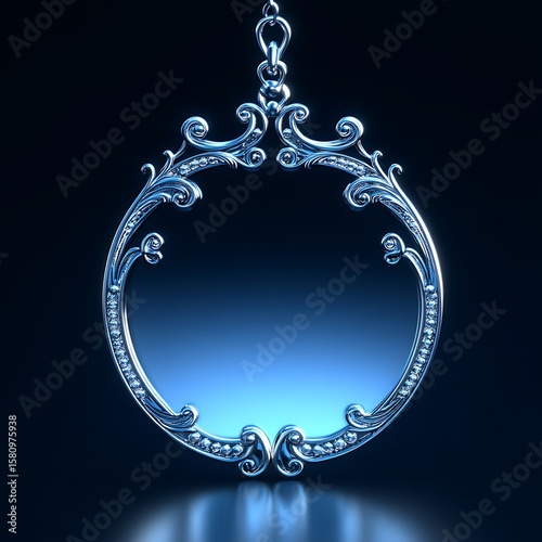 Ornate Circular Mirror Pendant