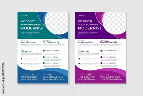 New Business Consulting Modern clean and minimalist creative corporate business flyer design template .