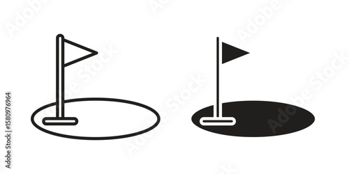 Golf yard icon, outline vector sign, linear and solid style pictogram isolated on white.