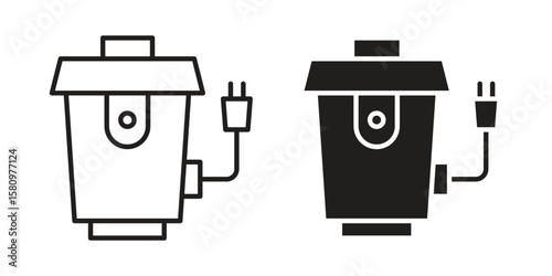 Garbage disposal icon, outline vector sign, linear and solid style pictogram isolated on white.
