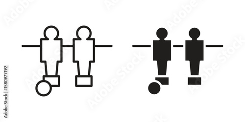 Foosball icon, outline vector sign, linear and solid style pictogram isolated on white.