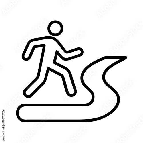 Man walking path icon vector illustration simple outline design for web and print purposes