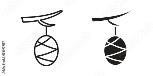 Cocoon icon, outline vector sign, linear and solid style pictogram isolated on white.