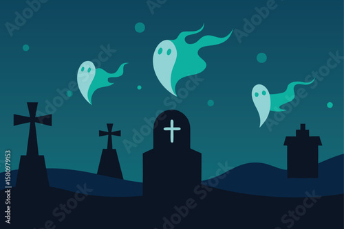 halloween night scene