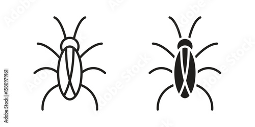 Cockroach icon, outline vector sign, linear and solid style pictogram isolated on white.