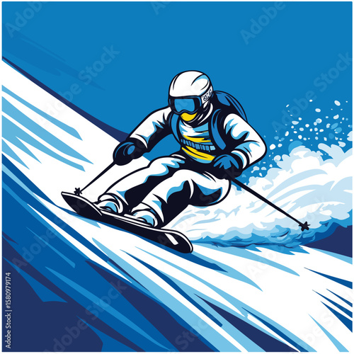 Jumping skier sport